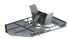 Hydrolienne relevée en position de maintenance